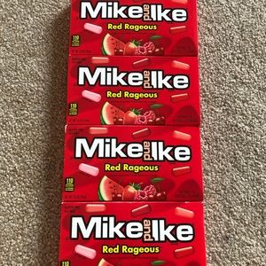 (Mike & Ike) Red Rageous Candy, Theater Style, [Pack Of 4] 5oz Boxes, 06/2023.